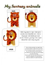 English Worksheet: My fantasy animals