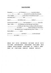 English Worksheet: DAILY ROUTINES