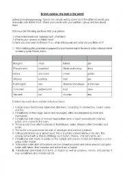 English Worksheet: British food worksheet 