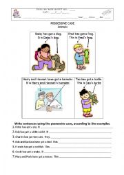 English Worksheet: Possessive Case: Pets