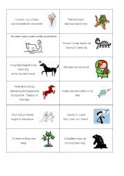 English Worksheet: Tongue twisters cards