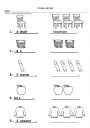 English Worksheet: plural nouns