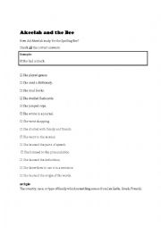 Akeelah and The Bee Intermediate Worksheet