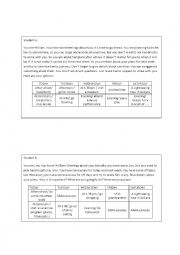 English Worksheet: Speaking rolecards