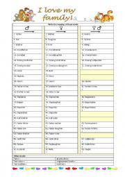 English Worksheet: Family