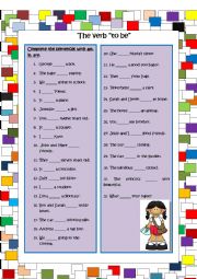 English Worksheet: the verb to be