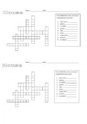 House Parts Worksheet