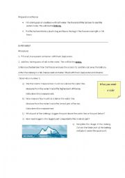 English Worksheet: Iceberg experiment