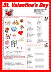 English Worksheet: St. Valentines Day