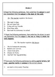 English Worksheet: Grade 3 General Revision