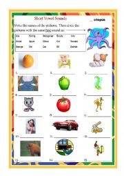 English Worksheet: Short Vowel O