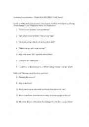 English Worksheet: Listening Activity - Scene from the movie, French Kiss