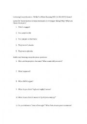 English Worksheet: Listening Activity - Scene from the movie, While You Were Sleeping