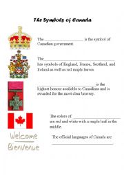 English Worksheet: The Symbols of Canada