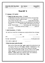 English Worksheet: Mid term test N 2    ( 7 th form)
