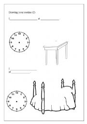 English Worksheet: Draw your routine! (2)