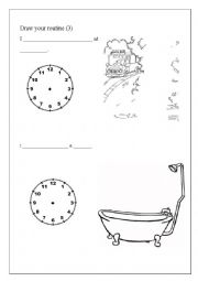 English Worksheet: Draw your routine (3)