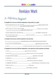 English Worksheet: Modal Verbs and Adjective Degrees