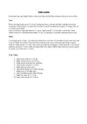 English Worksheet: Daily Routine