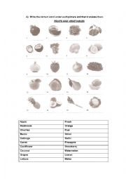 English Worksheet: Food and meals