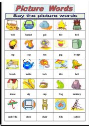 English Worksheet: Picture words