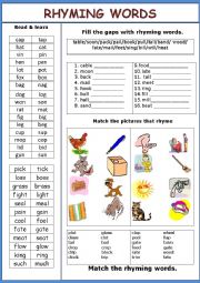 English Worksheet: RHYMING WORDS