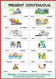 English Worksheet:  Present Continuous