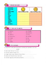 English Worksheet: PERSONALTES DESCRBNG PEOPLE
