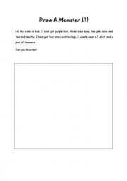 English Worksheet: Draw a monster