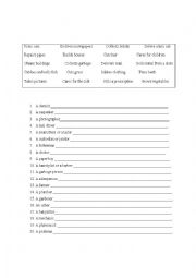 English Worksheet: Job duties fill in the blank