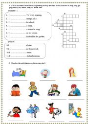 English Worksheet: Daily Activities, exercises