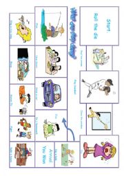 English Worksheet: What Are They Doing?