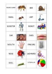 English Worksheet: Bugs World 1 - parts of body, animals and toys