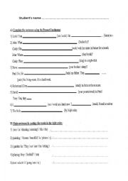 English Worksheet: Present Continuous Test