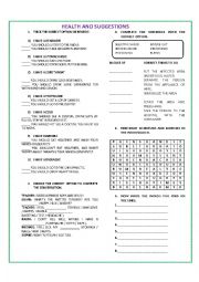 English Worksheet: HEALTH AND SUGGESTIOS