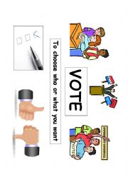 English Worksheet: Vote and Laws vocabulary sheets with definitions and visuals