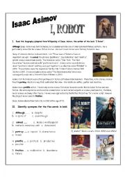 English Worksheet: I Robot Pre Listening Three Exercises