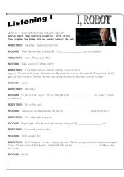 English Worksheet: I Robot DVD FOUR LISTENING EXERCISES