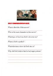 bolt comprehension quiz