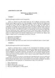 English Worksheet: Reading and comprehension exercises