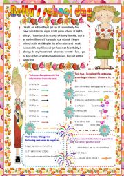 English Worksheet: Bettys school s day.