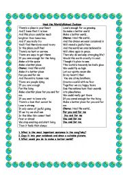 English Worksheet: Heal the world by Michael Jackson