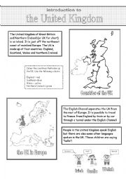 English Worksheet: Window on the United Kingdom (1)