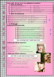 English Worksheet: taylor swift song 