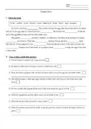 English Worksheet: Reading Street: Penguin Chick