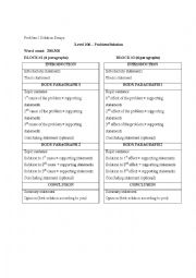 English Worksheet: Problem / Solution Essay (Block Method Guideline and Practice)