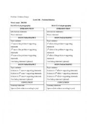 English Worksheet: Problem / Solution Essay (Block Method Guideline and Practice)