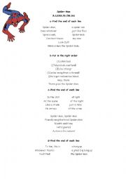 English Worksheet: Spiderman worksheet