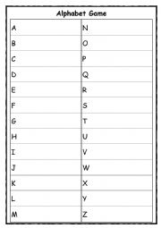 English Worksheet: Alphabet Game