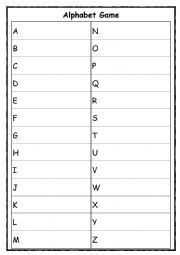 English Worksheet: Alphabet Game